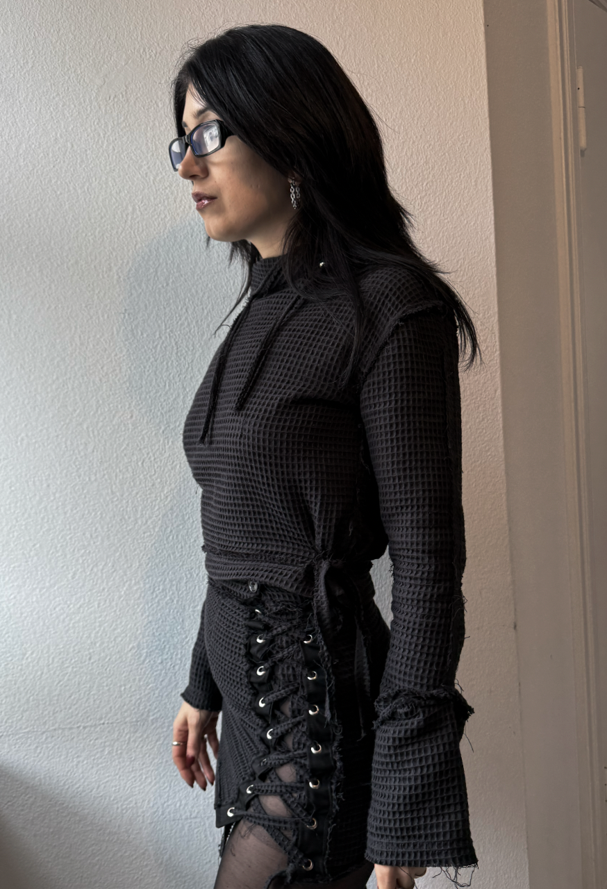 WAFFLE CROP HOOD